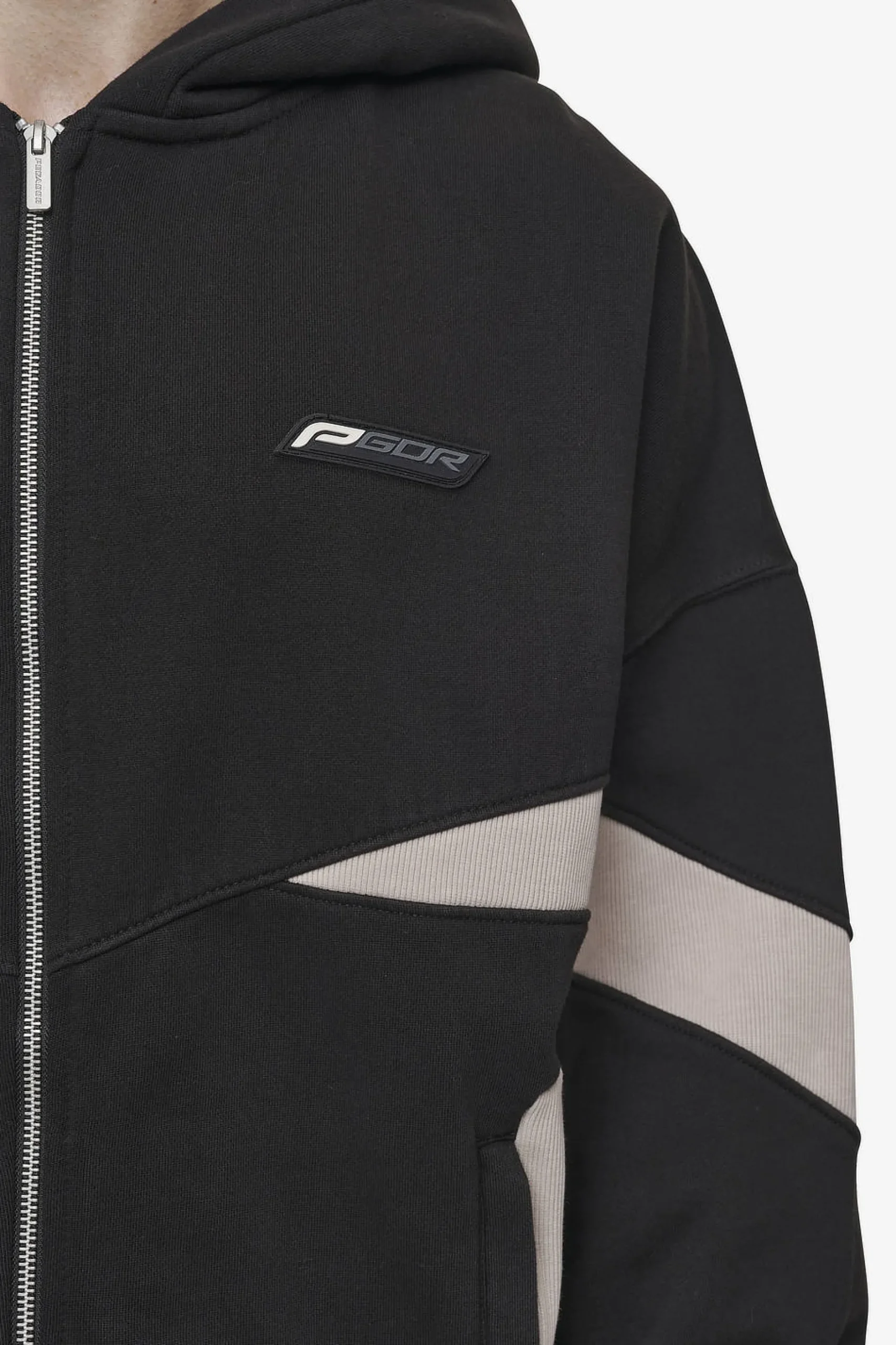 Pegador Aderno Boxy Sweat Jacket Washed Black Light Beige