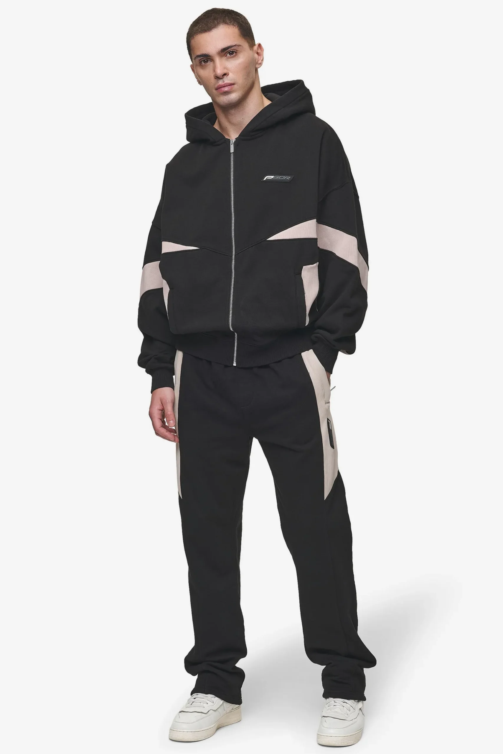 Pegador Aderno Wide Sweat Pants Washed Black Light Beige