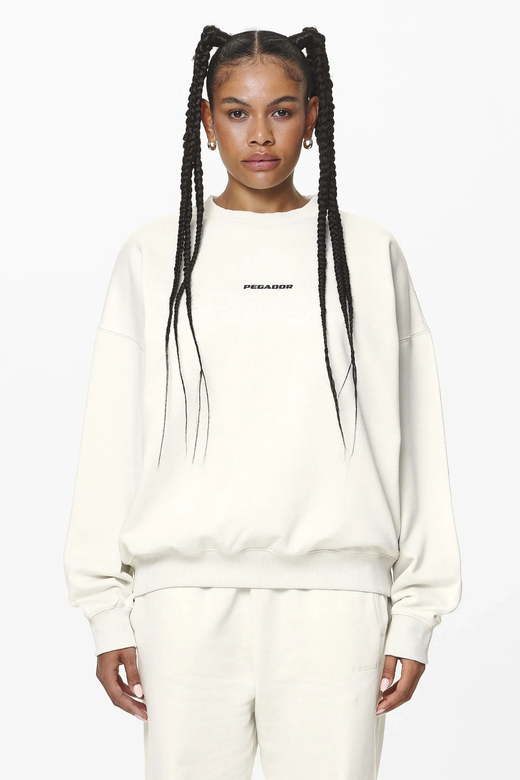 Pegador Aelva Logo Heavy Oversized Crew Neck