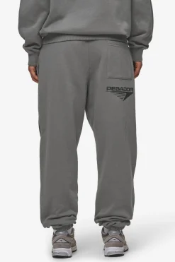 Pegador Amira High Waisted Sweat Pants Washed Deep Grey Black