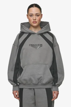 Pegador Amira Oversized Hoodie Washed Deep Grey Black