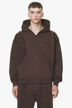 Pegador Ancy Inside Out Terry Boxy Sweat Jacket Washed Oak Brown
