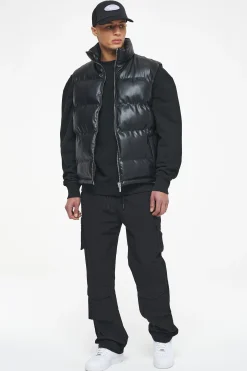 Pegador Arid Faux Leather Vest Black Ink
