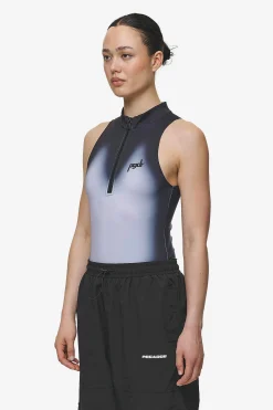 Pegador Ashira Sprayed Zip Bodysuit Black White
