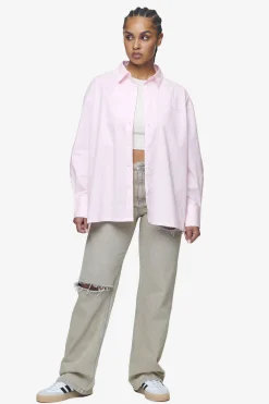 Pegador Avenida Striped Oversized Overshirt Bubblegum White