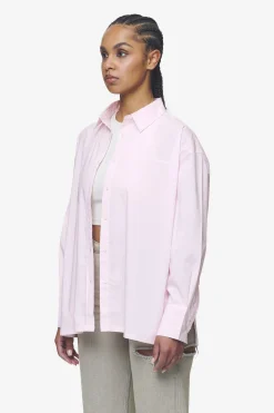 Pegador Avenida Striped Oversized Overshirt Bubblegum White
