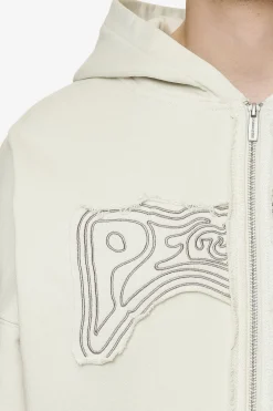 Pegador Avon Boxy Sweat Jacket Washed Salty Cream