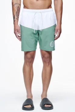 Pegador Baker Swim Shorts White Cypress Green