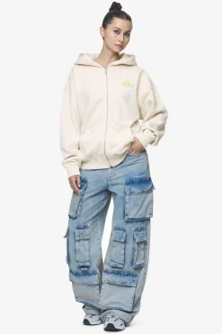 Pegador Celina High Waist Cargo Jeans Washed Pale Blue