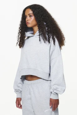 Pegador Chancery Oversized Cropped Hoodie Grey Melange