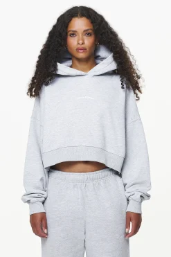Pegador Chancery Oversized Cropped Hoodie Grey Melange
