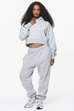 Pegador Chancery Oversized Cropped Hoodie Grey Melange
