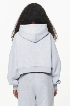 Pegador Chancery Oversized Cropped Hoodie Grey Melange
