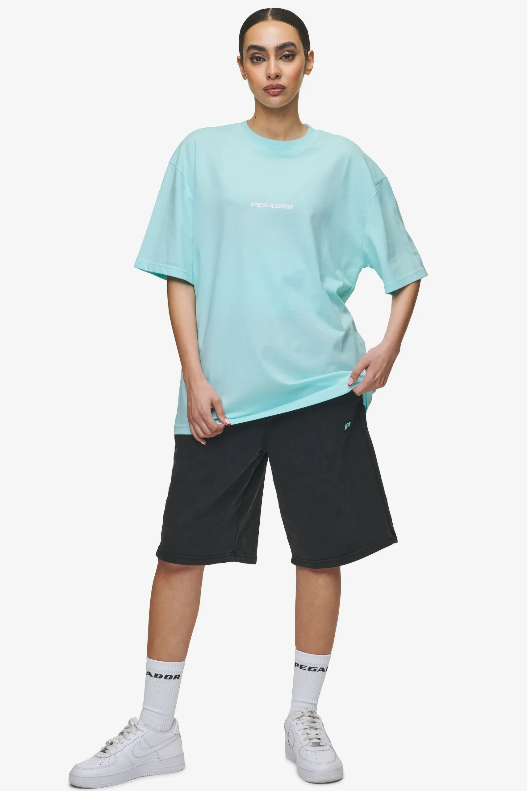 Pegador Colne Logo Oversized Tee White