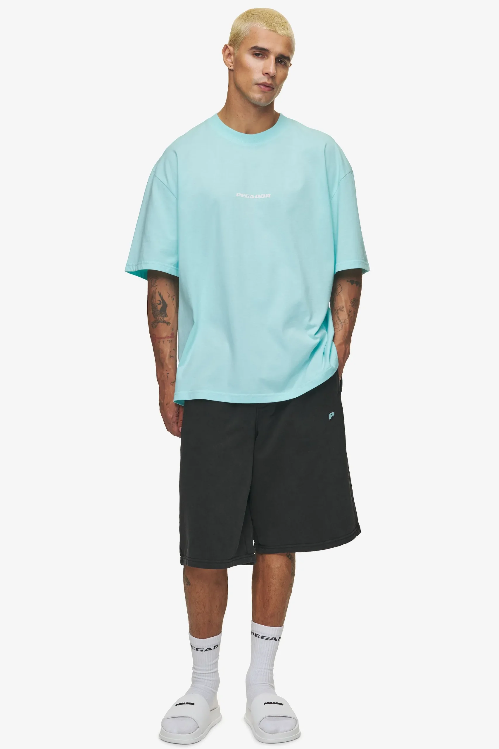 Pegador Colne Logo Oversized Tee White
