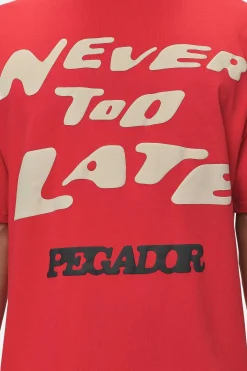 Pegador Corey Boxy Tee Washed Red