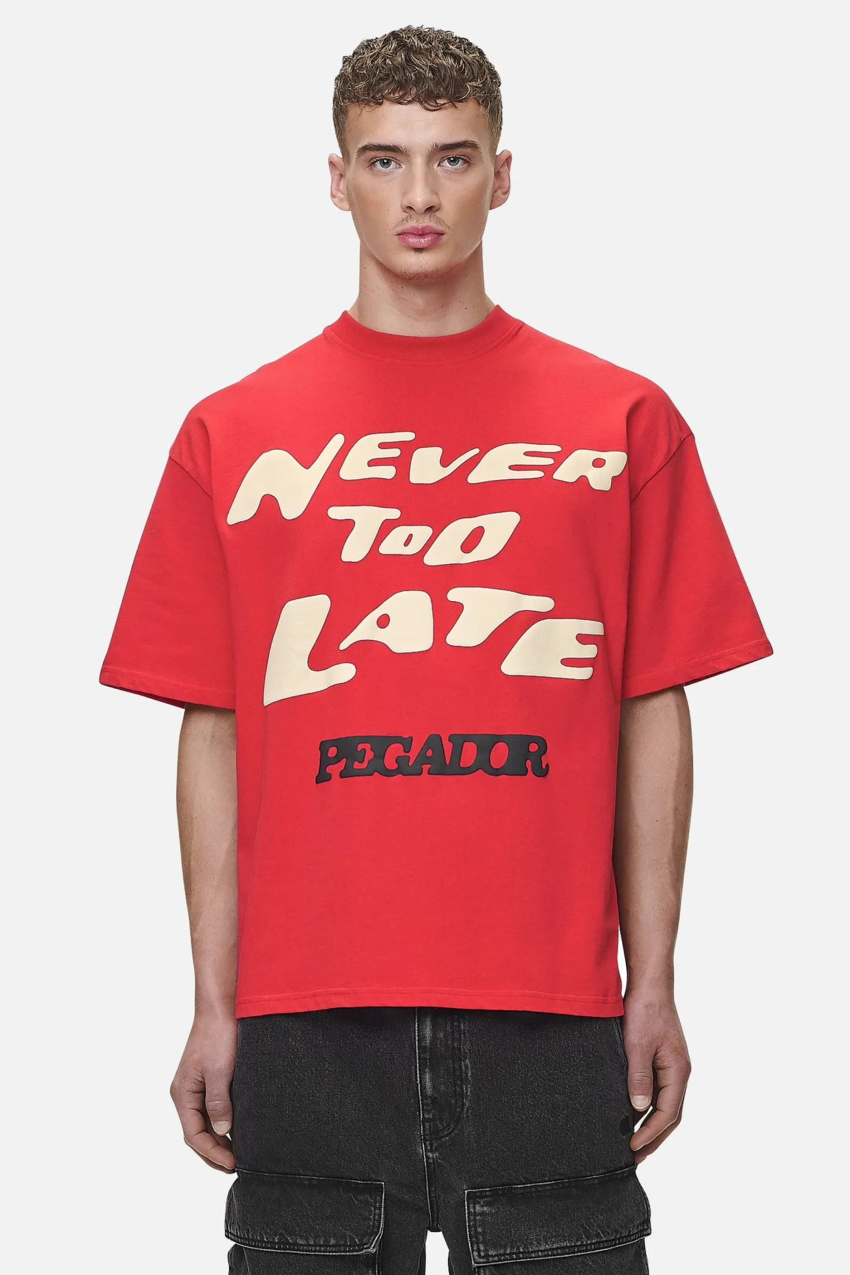 Pegador Corey Boxy Tee Washed Red