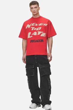 Pegador Corey Boxy Tee Washed Red