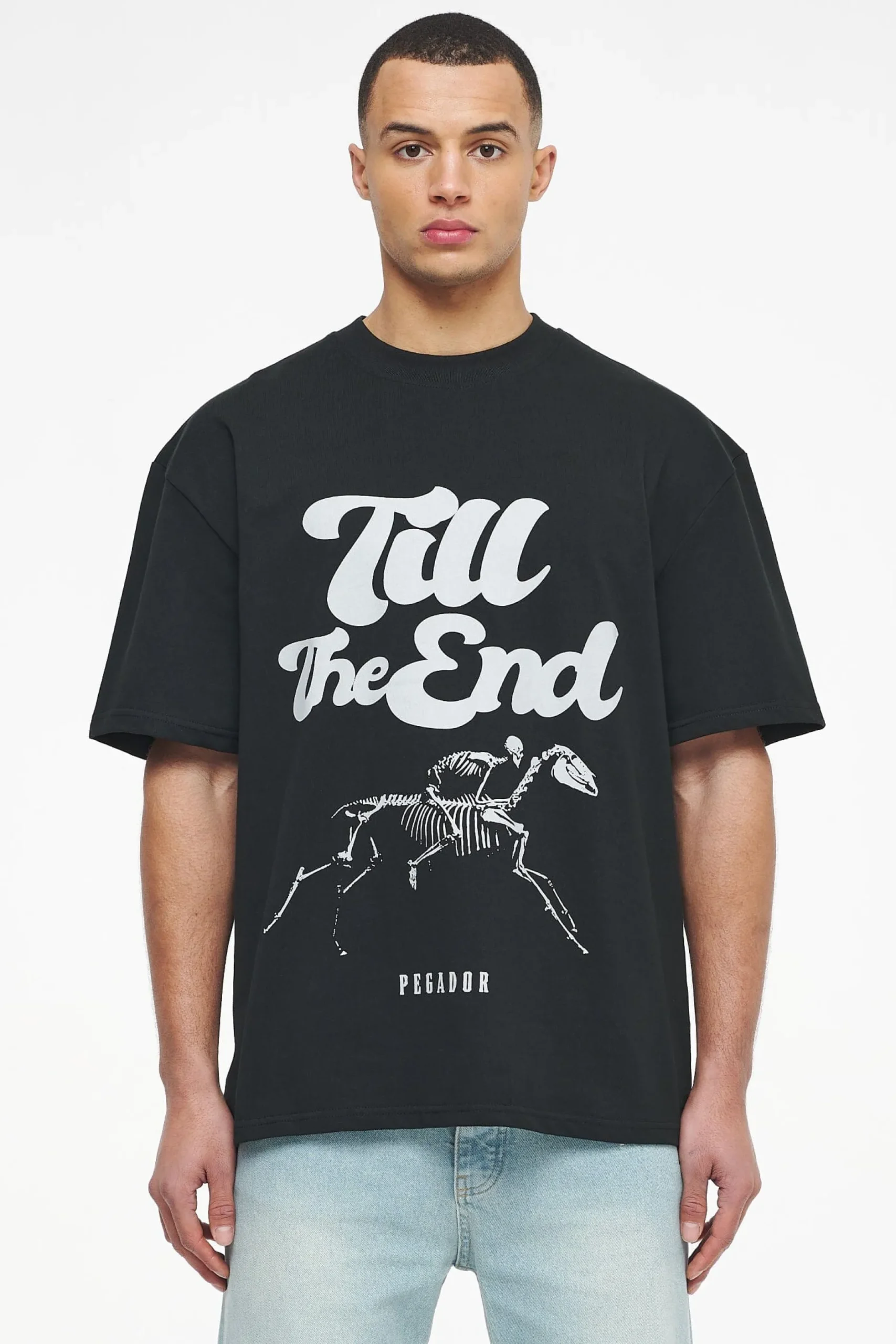 Pegador Dinmont Oversized Tee Vintage Washed Black Ink