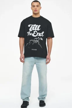 Pegador Dinmont Oversized Tee Vintage Washed Black Ink