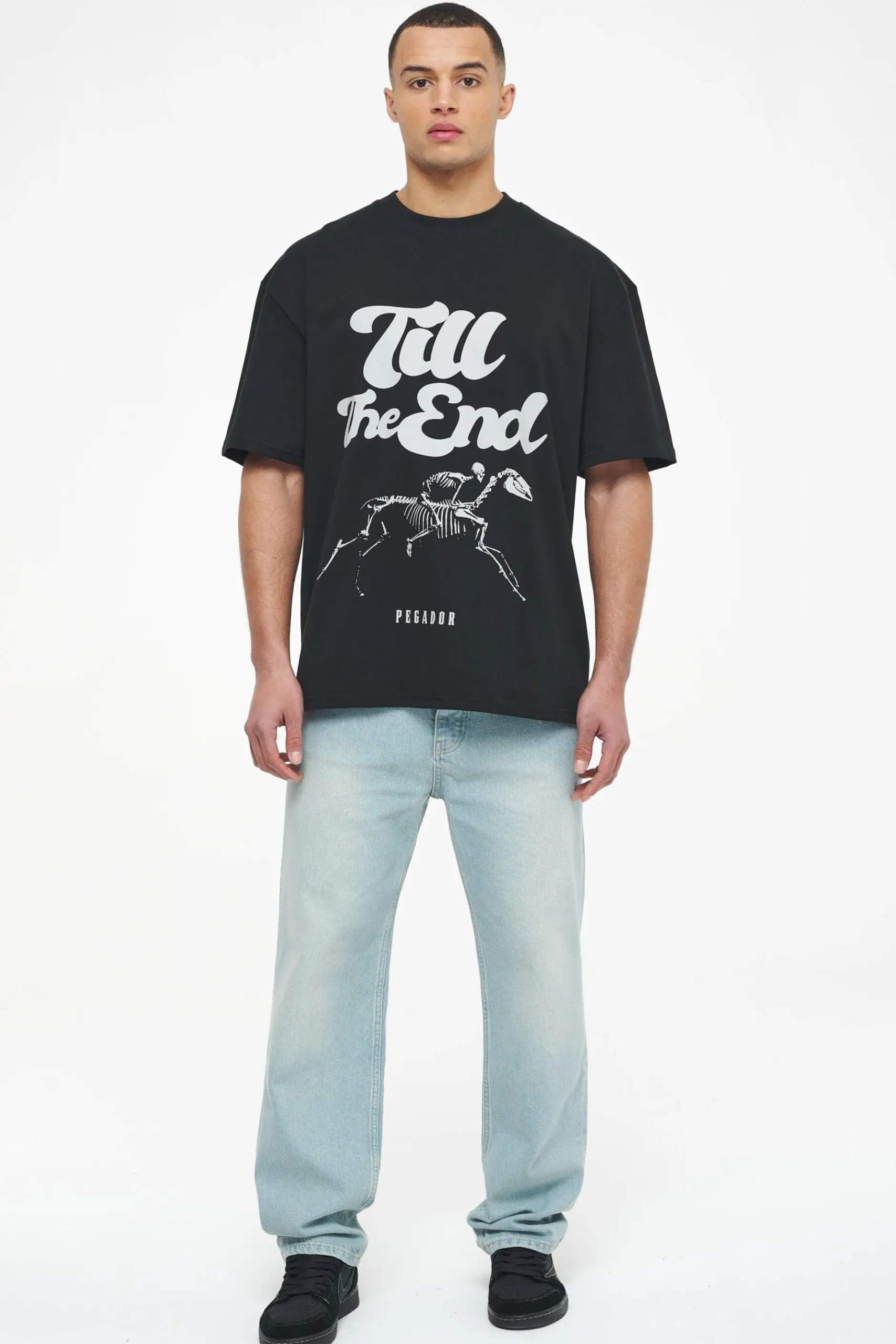 Pegador Dinmont Oversized Tee Vintage Washed Black Ink