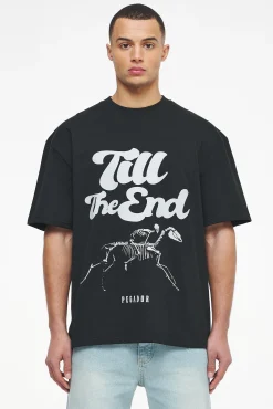 Pegador Dinmont Oversized Tee Vintage Washed Black Ink