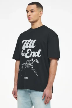 Pegador Dinmont Oversized Tee Vintage Washed Black Ink