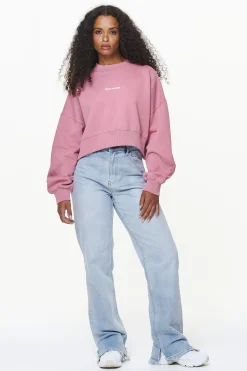 Pegador Dorothy Cropped Oversized Sweater Vintage Washed Rust Pink