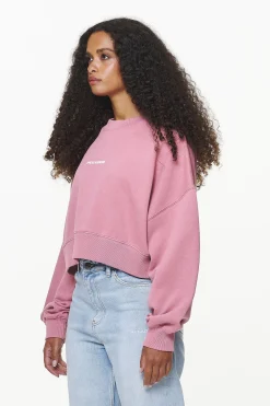 Pegador Dorothy Cropped Oversized Sweater Vintage Washed Rust Pink