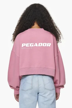 Pegador Dorothy Cropped Oversized Sweater Vintage Washed Rust Pink