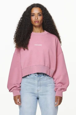 Pegador Dorothy Cropped Oversized Sweater Vintage Washed Rust Pink