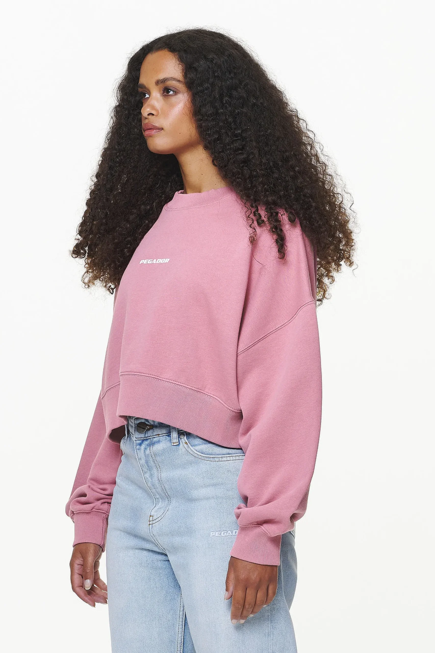 Pegador Dorothy Cropped Oversized Sweater Vintage Washed Rust Pink