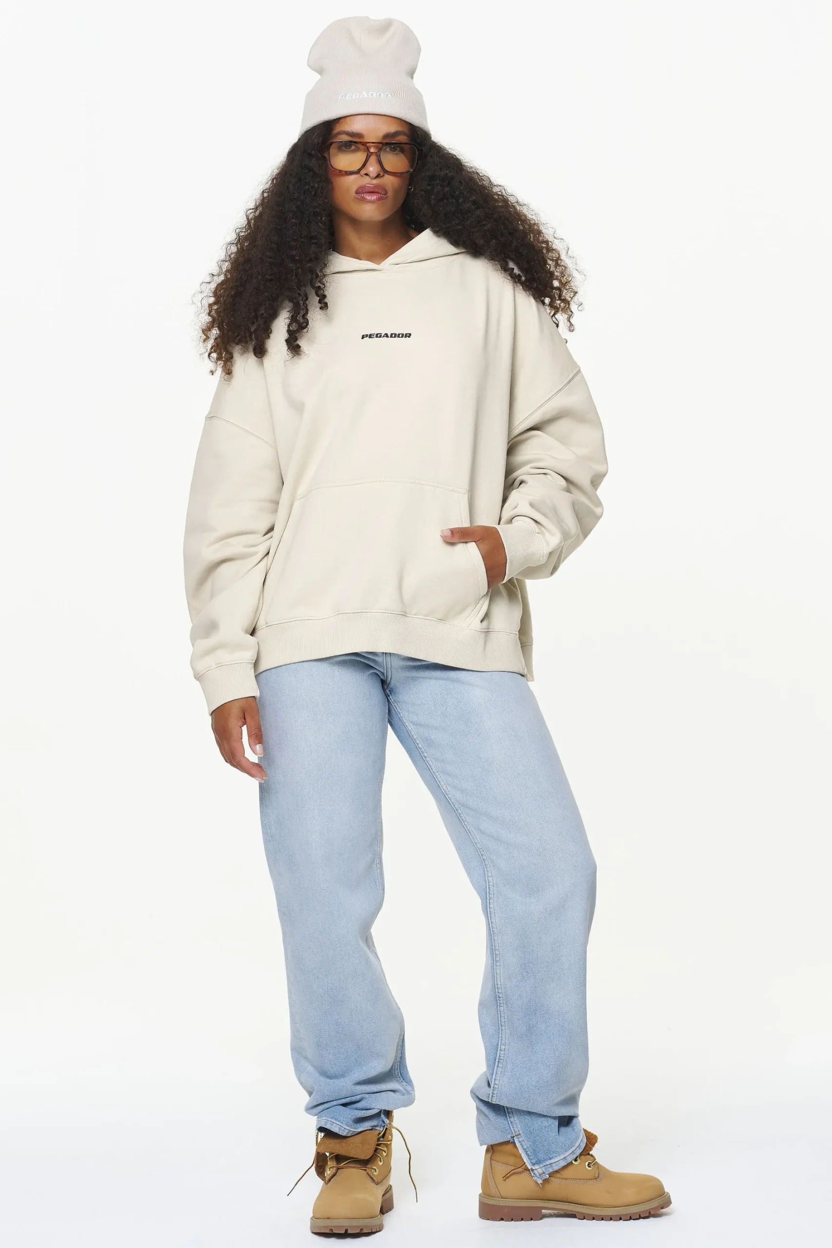 Pegador Dorothy Oversized Hoodie Vintage Washed Bone White