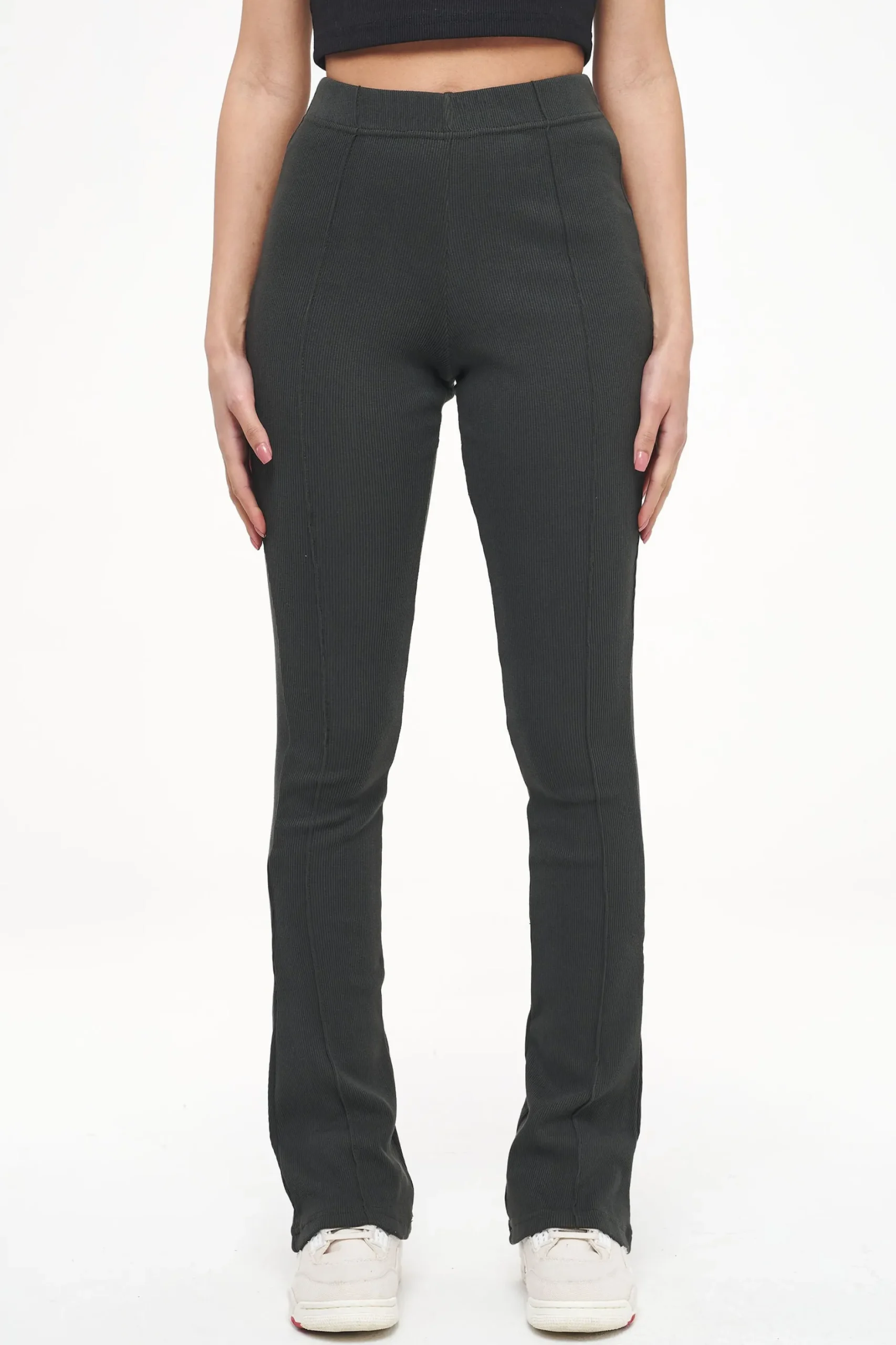 Pegador Elida Rib Hip Strap Flared Leggings