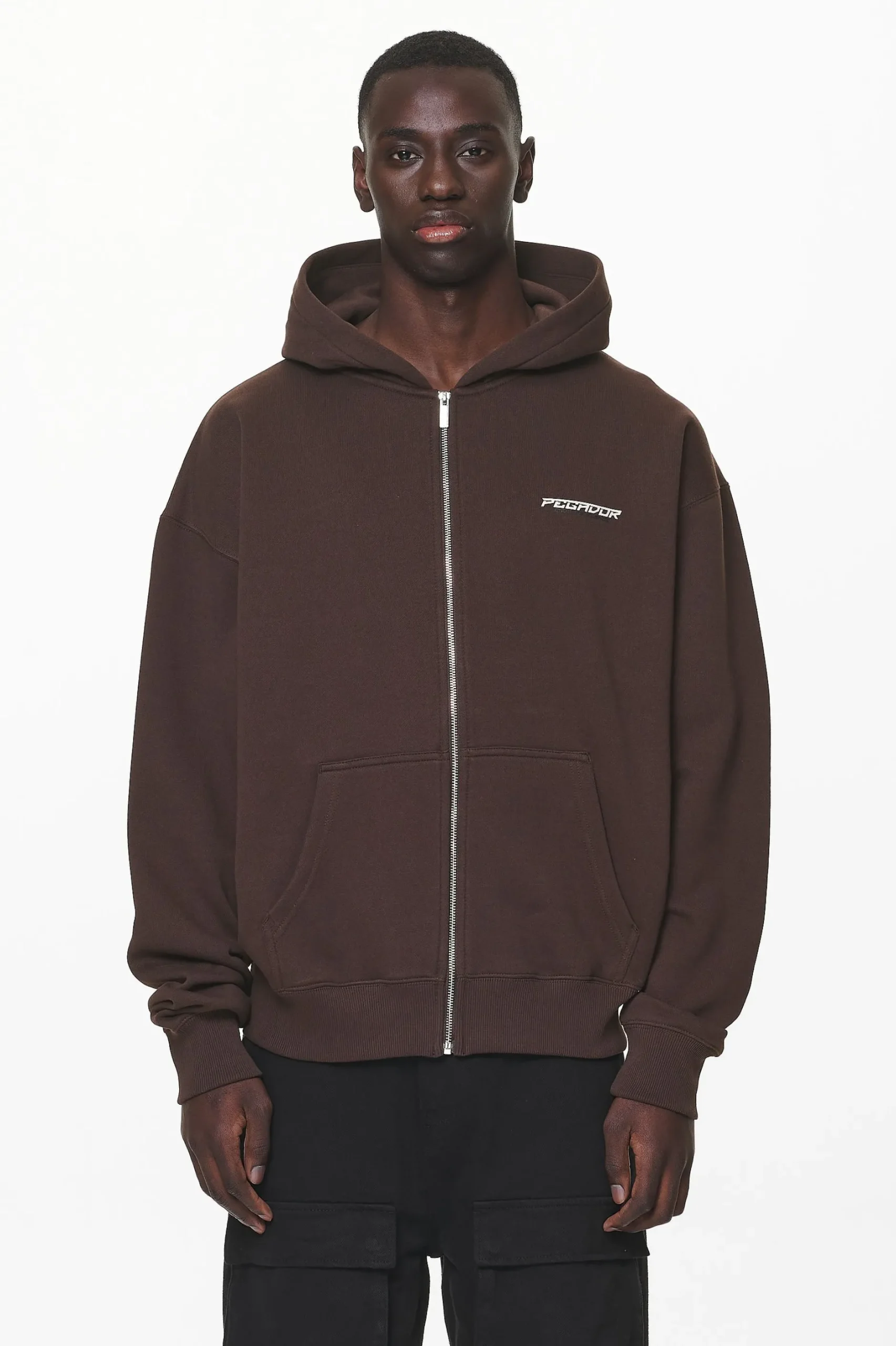 Pegador Fenton Oversized Sweat Jacket Washed Oak Brown