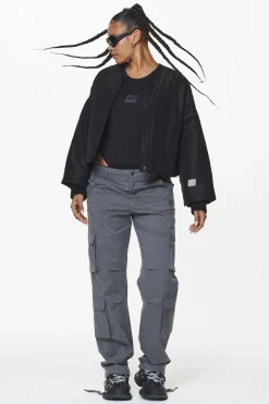 Pegador Floro Volume Puffer Bomber Jacket Black