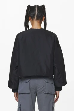 Pegador Floro Volume Puffer Bomber Jacket Black