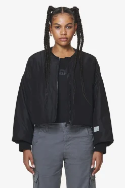 Pegador Floro Volume Puffer Bomber Jacket Black