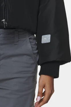 Pegador Floro Volume Puffer Bomber Jacket Black