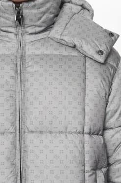 Pegador Gallan Cropped Monogram Puffer Jacket Rock Grey