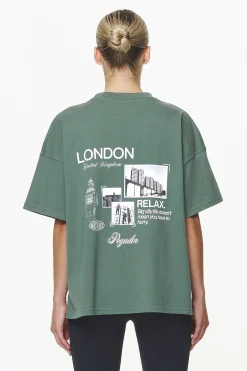 Pegador Harley Heavy Oversized Tee Vintage Washed Garden Green