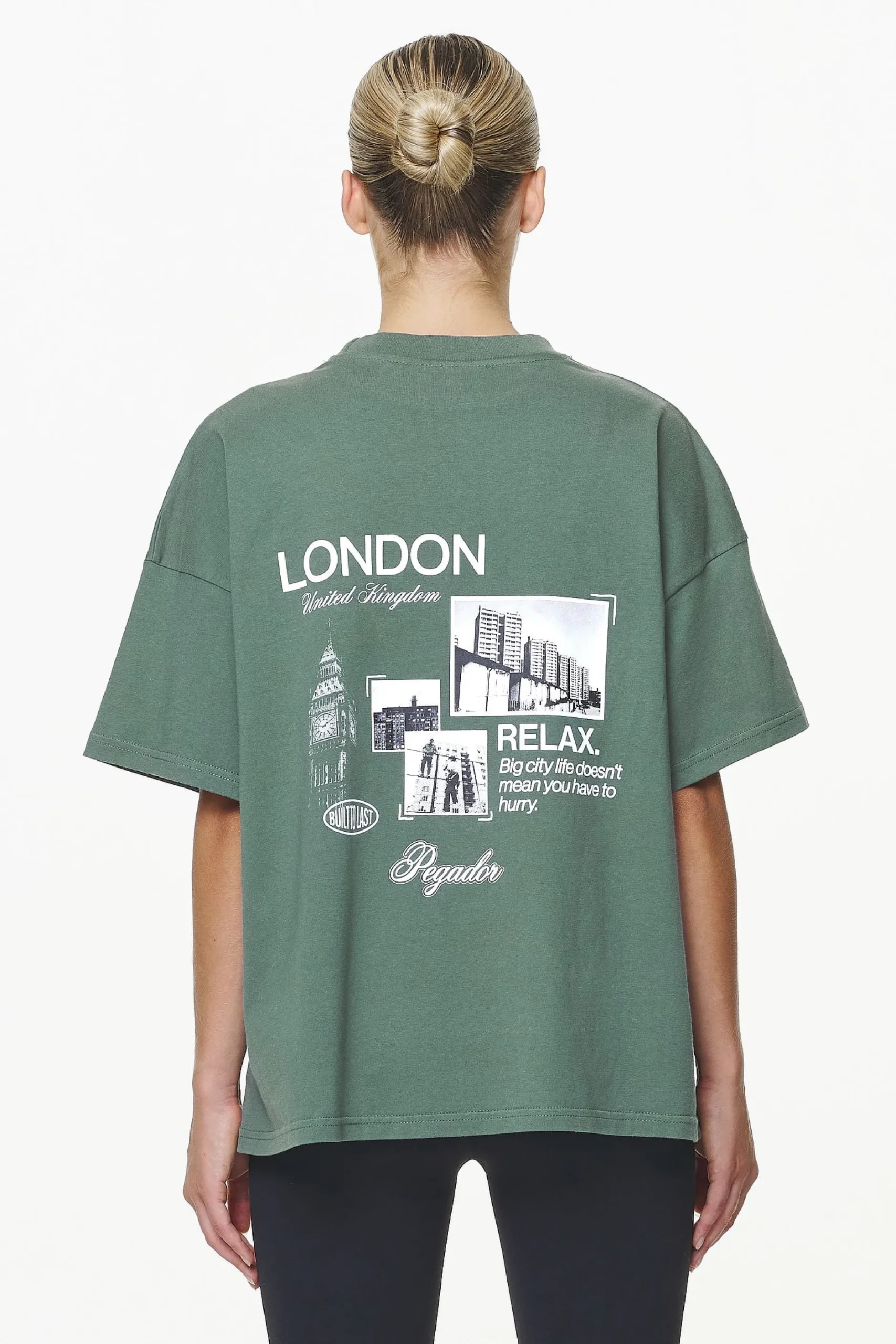 Pegador Harley Heavy Oversized Tee Vintage Washed Garden Green