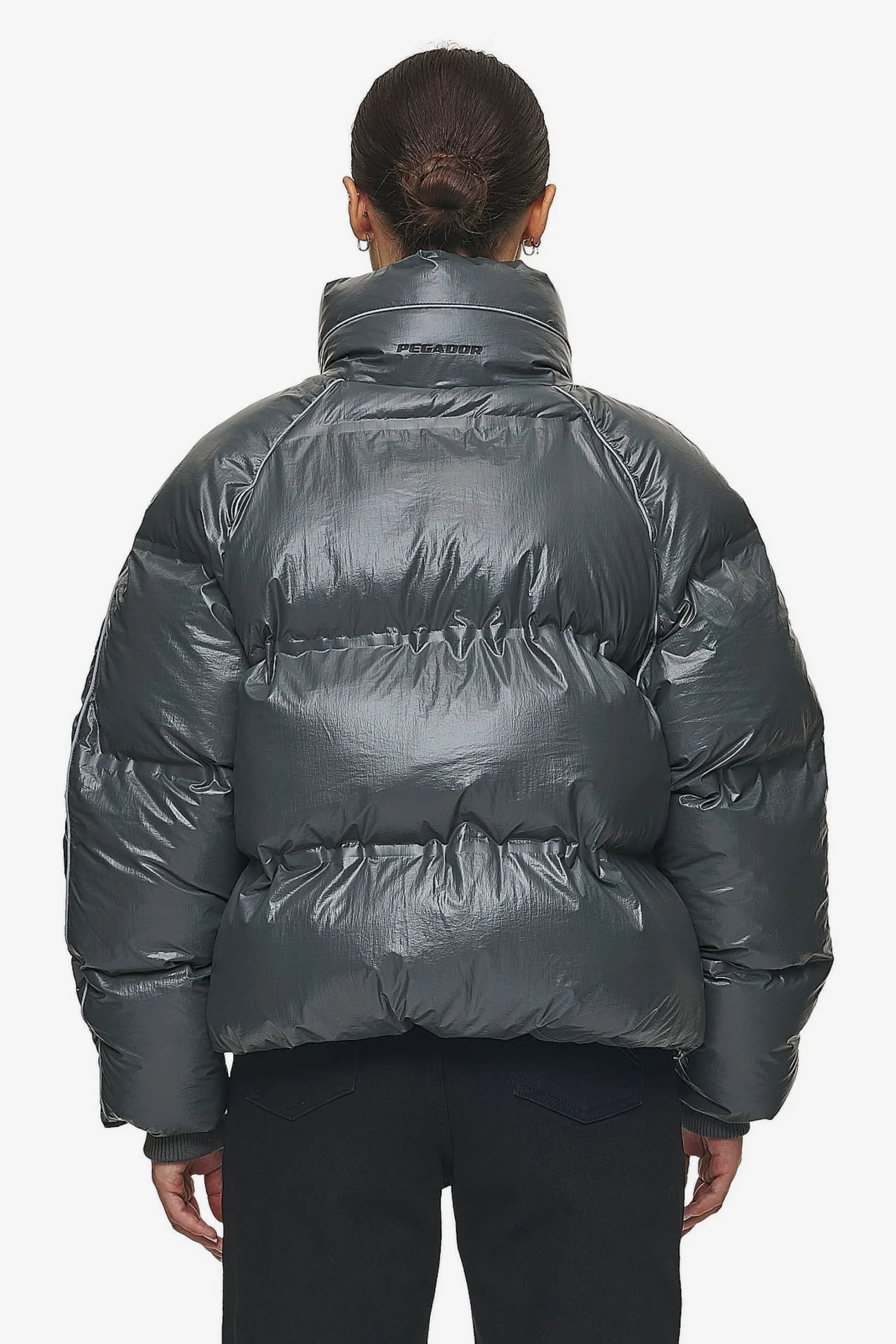 Pegador Henra Crushed Glossy Oversized Raglan Puffer Jacket