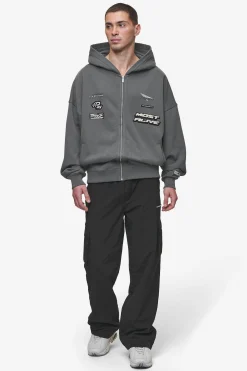 Pegador Hogan Boxy Sweat Jacket Washed Anthracite