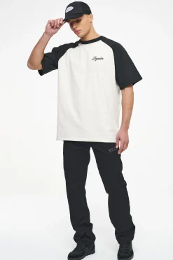 Pegador Hudson Raglan Oversized Tee Vintage Washed Angels Cream Black Ink