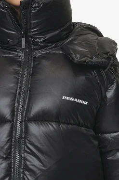 Pegador Izzy Light Glossy Short Puffer Coat Black
