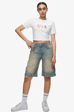 Pegador Jayde Baby Tee White Red