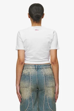 Pegador Jayde Baby Tee White Red