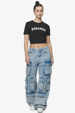 Pegador Jenna Cropped Baby Tee Black