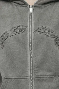 Pegador Julia Oversized Sweat Jacket Oil Dyed Deep Grey